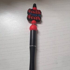 Faith Over Fear Black and Red Pen